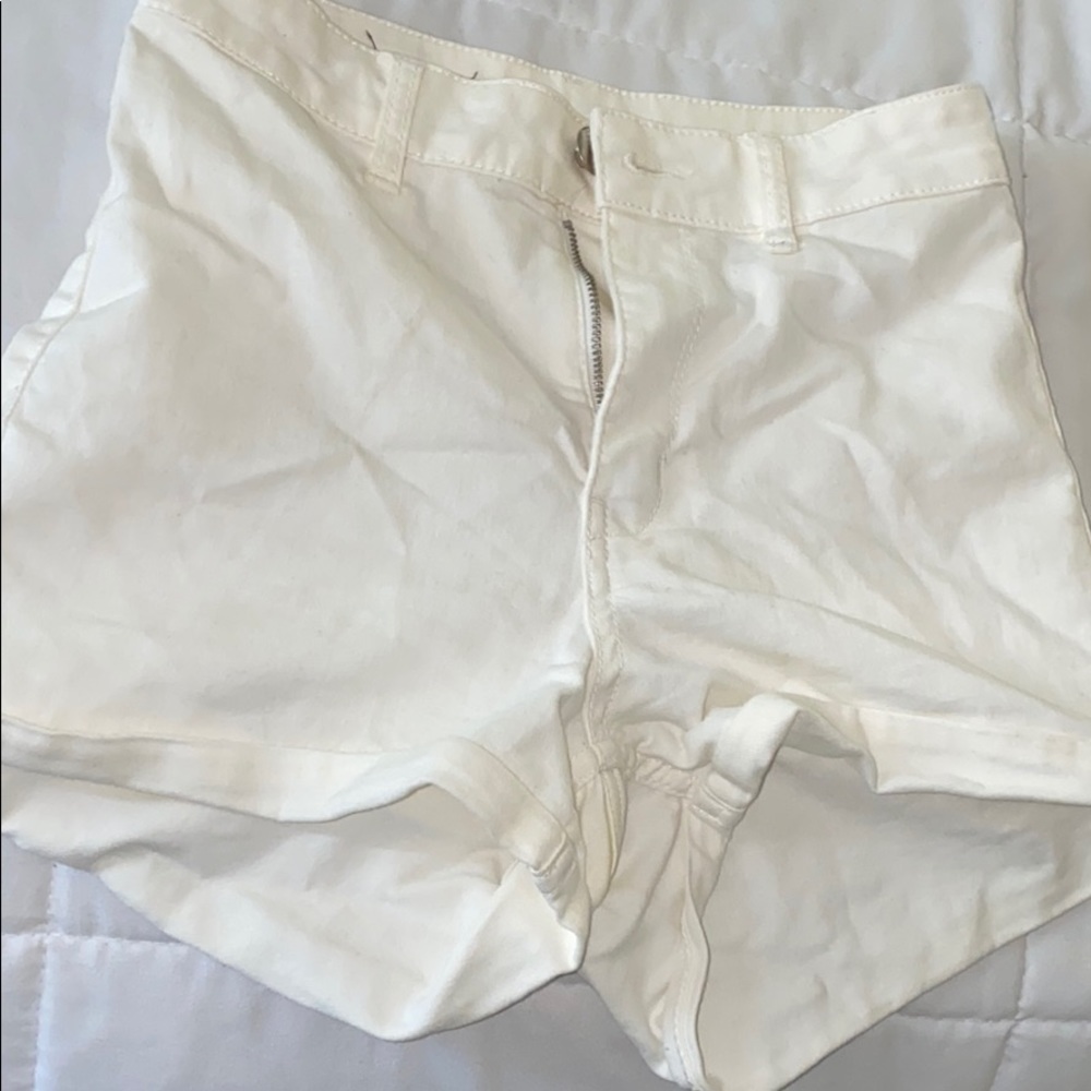 H&M High Waisted White Shorts